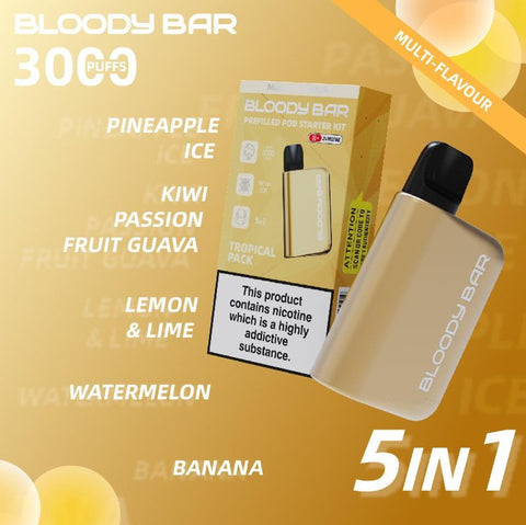 5 in 1 Bloody Bar 3000 Puffs Prefilled Pod (Pack of 5) Vape Club UK