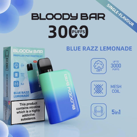 5 in 1 Bloody Bar 3000 Puffs Prefilled Pod (Pack of 5) Vape Club UK