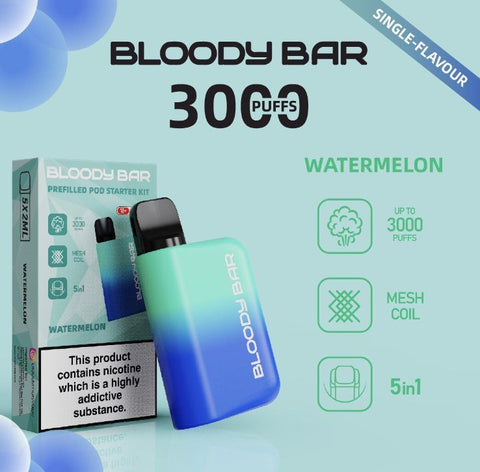 5 in 1 Bloody Bar 3000 Puffs Prefilled Pod (Pack of 5) Vape Club UK