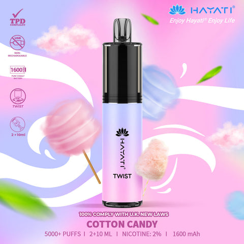 Hayati Twist 5000 Puffs Disposable Vape Pod Kit Box of 5