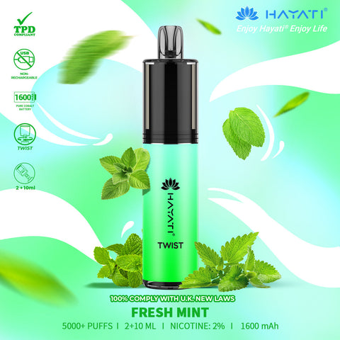 Hayati Twist 5000 Puffs Disposable Vape Pod Kit Box of 5