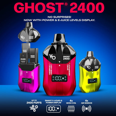 Ghost 2400 Puffs Disposble Vape Box of 5 Vape Club UK