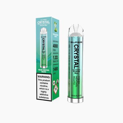 Super Crystal Xtreme Max 4000 Disposable Vape Pod Pack of 10 Vape Club UK