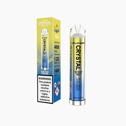 Super Crystal Xtreme Max 4000 Disposable Vape Pod Pack of 10 Vape Club UK