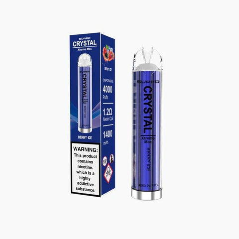 Super Crystal Xtreme Max 4000 Disposable Vape Pod Pack of 10 Vape Club UK