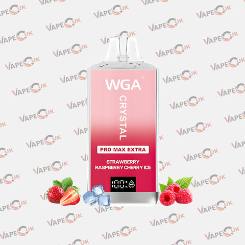 WGA Crystal Pro Max Extra 15000 Puffs - Strawberry Raspberry Cherry Ice Vape Club UK