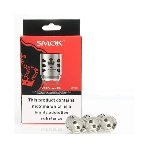 Authentic SMOK TFV12 Prince-X6 Sextuple Coils | 3 Pack vapeclubuk.co.uk