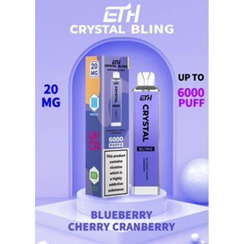 Crystal Bling 6000 Disposable Vape Puff Pod Device vapeclubuk.co.uk