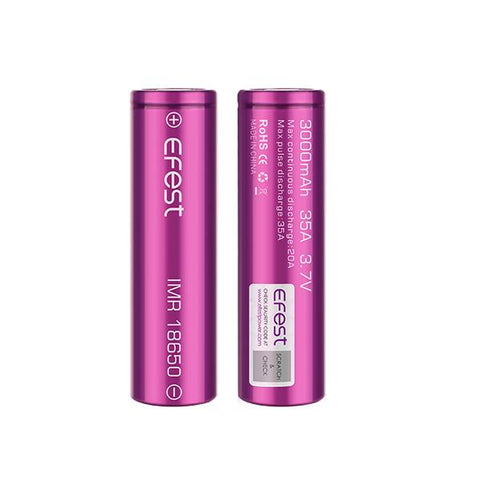 Efeast IMR 18650 3000mAh 35A Batteries- Pack of 2 vapeclubuk.co.uk