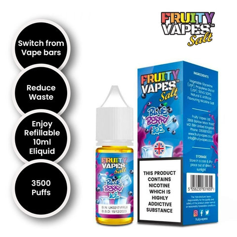 Fruity Vapes Salt 10ml Nic Salts Box of 10 vapeclubuk.co.uk