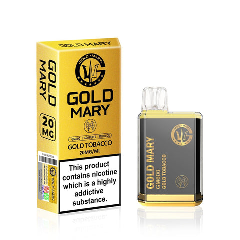 Gold Mary GM600 Disposable Vape Puff Bar Pod Device Box of 10 vapeclubuk.co.uk