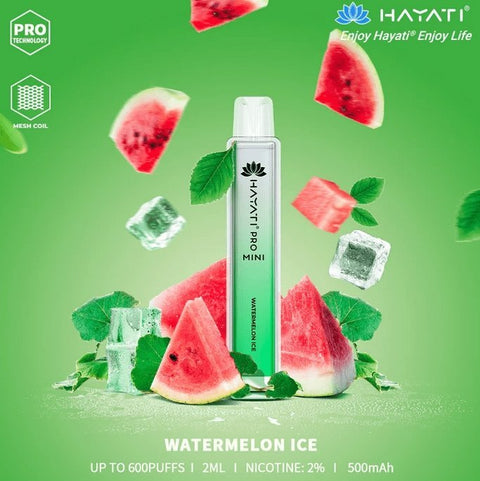 Hayati Crystal Mini Pro 600 Disposable Vape Puff Bar Pod Box of 10 vapeclubuk.co.uk