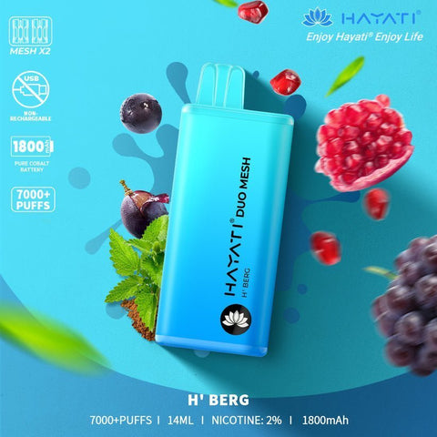 Hayati Duo Mesh 7000 Puffs Disposable Vape (Pack of 10) Vape Club UK