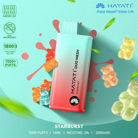 Hayati Duo Mesh 7000 Puffs Disposable Vape (Pack of 10) Vape Club UK