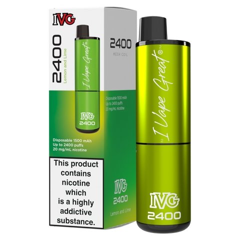 IVG 2400 Disposable Vape Pod Puff Bar Kit Box of 5 vapeclubuk.co.uk